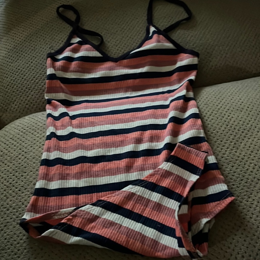 Striped tank body suit